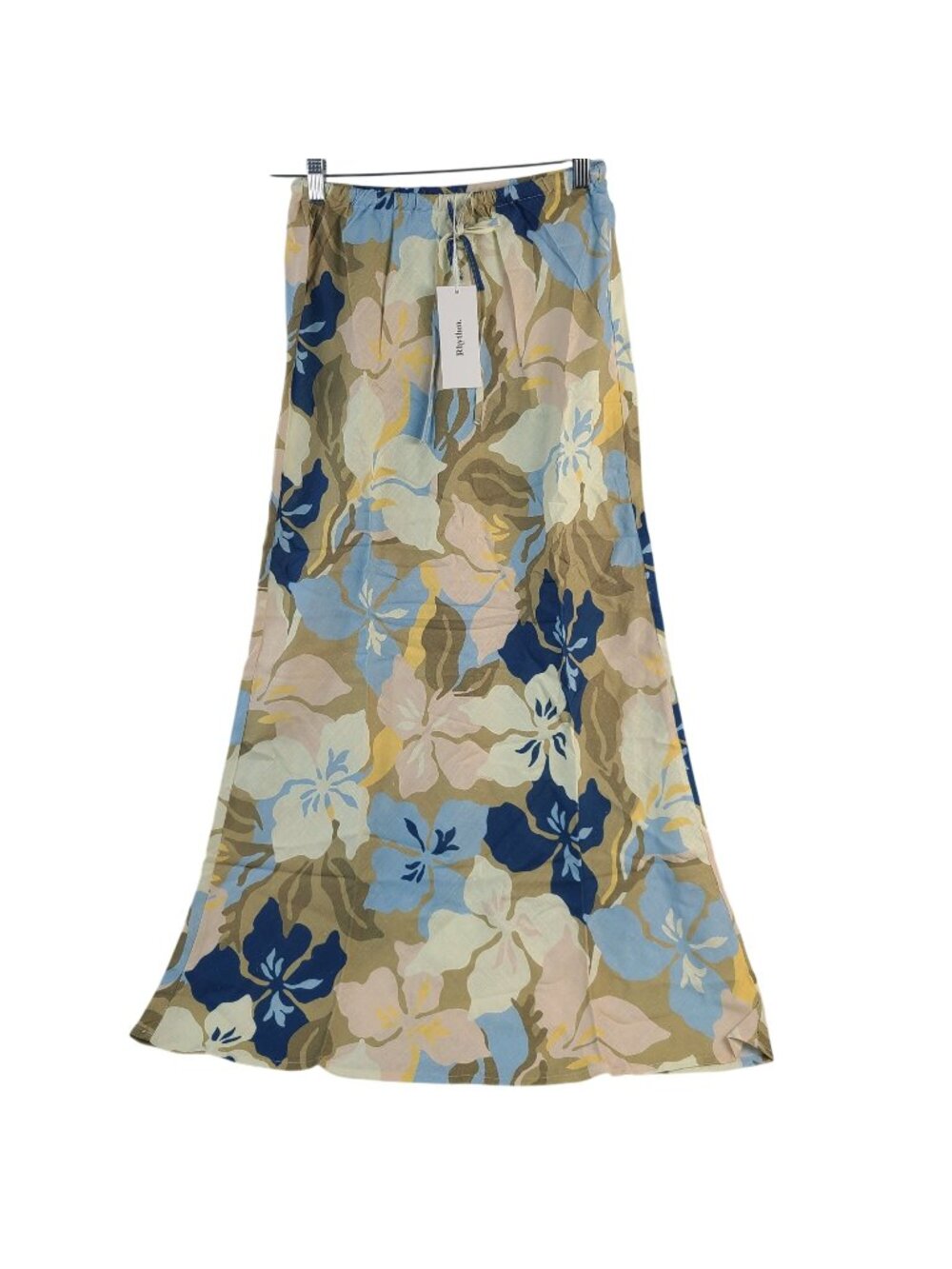 NEW Rhythm Blanca Floral Bias Cut Maxi Skirt By Rhythm Sz M Rayon & Linen Blend